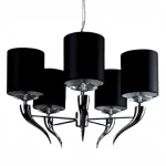 Chrome Chandelier Light With Black Shades