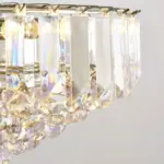 Chrome Effect Large Pendant Light With Acrylic Crystal Droplets