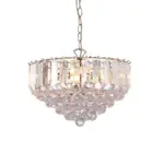 Chrome Effect Medium Pendant Light With Acrylic Crystal Droplets