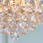 Chrome Effect Medium Pendant Light With Acrylic Crystal Droplets