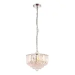 Chrome Effect Pendant Light With Acrylic Crystal Droplets