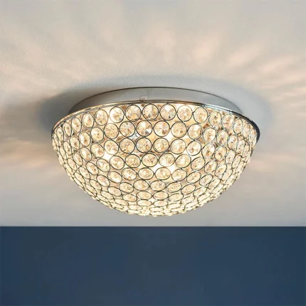 Chrome Flush Bathroom Ceiling Light