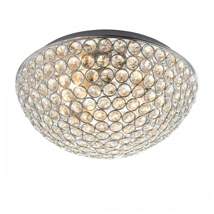 Chrome Flush Bathroom Ceiling Light