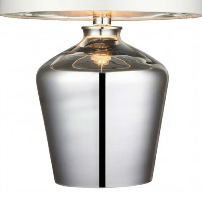 Chrome Glass Base Table Lamp