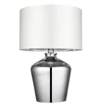 Chrome Glass Base Table Lamp