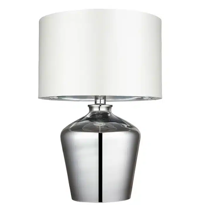 Chrome Glass Base Table Lamp