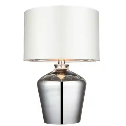 Chrome Glass Base Table Lamp