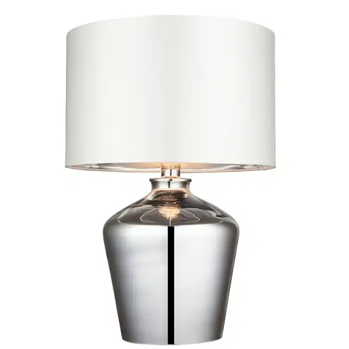 Chrome Glass Base Table Lamp