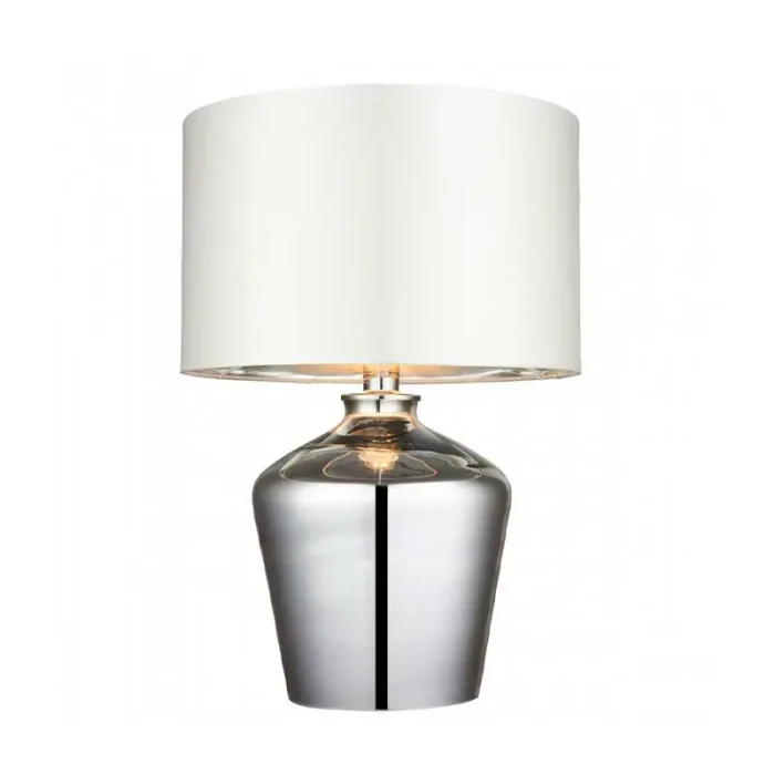 Chrome Glass Base Table Lamp