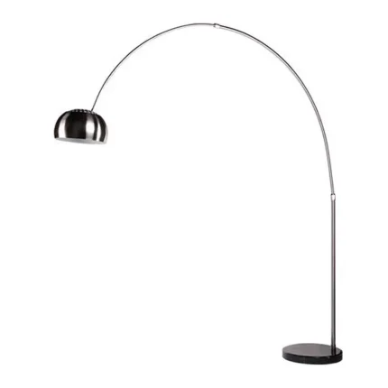 Modern arc floor lamp in a sleek chrome finish