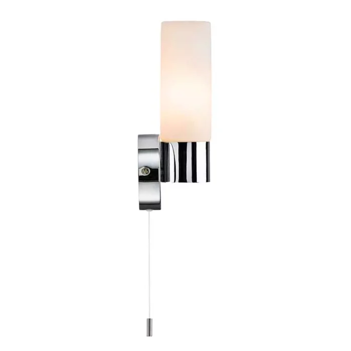 Chrome Opal Glass Bathroom Wall Light