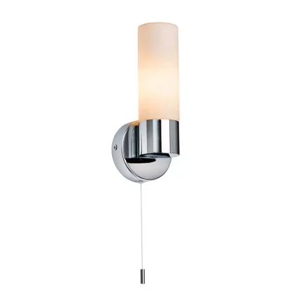 Chrome Opal Glass Bathroom Wall Light