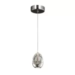 Chrome Solid Glass Pendant Light With Decorative Bubbles