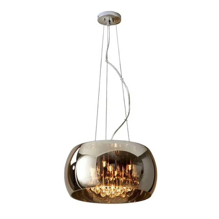 Chrome Shimmered Glass Hanging Light