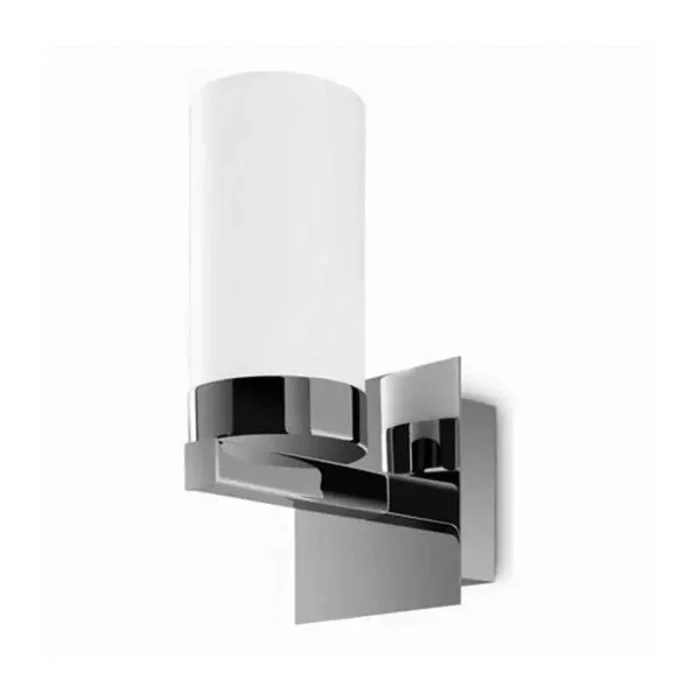 Chrome White Shade Bathroom Wall Light