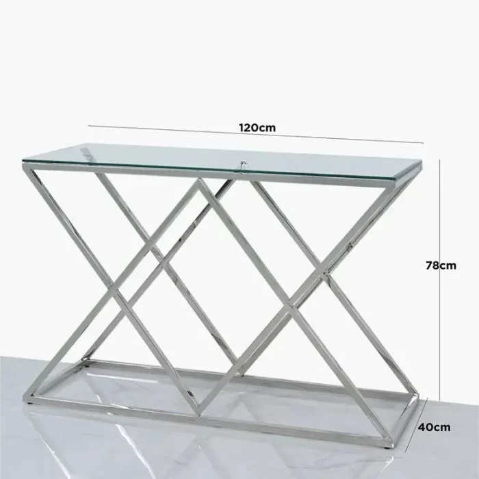 Clear Glass Console Table 120CM