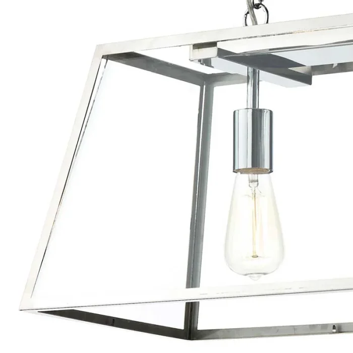 Clear Glass Stainless Steel Pendant Light