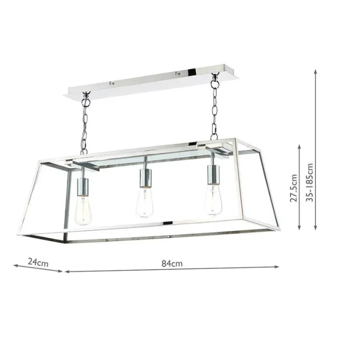 Clear Glass Stainless Steel Pendant Light