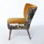 Cocktail Vintage Mustard and Passiflora Charcoal Chair