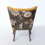 Cocktail Vintage Mustard and Passiflora Charcoal Chair