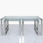 Coffee Table With clear Glass Tables Set