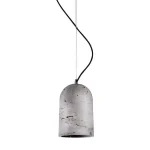 Dome shape pendant light in grey colour made from concrete