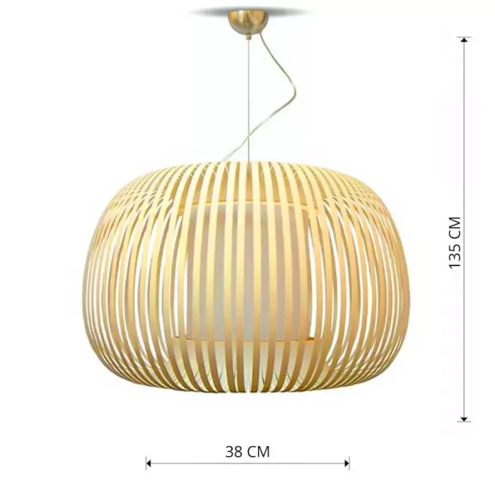 Pendant light with cream shade in 38cm size