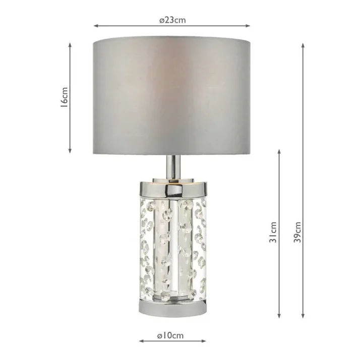 Crystal Beads Glass Base Table Lamp