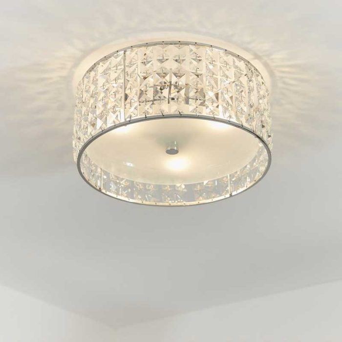 Crystal Chrome Bathroom Ceiling Light