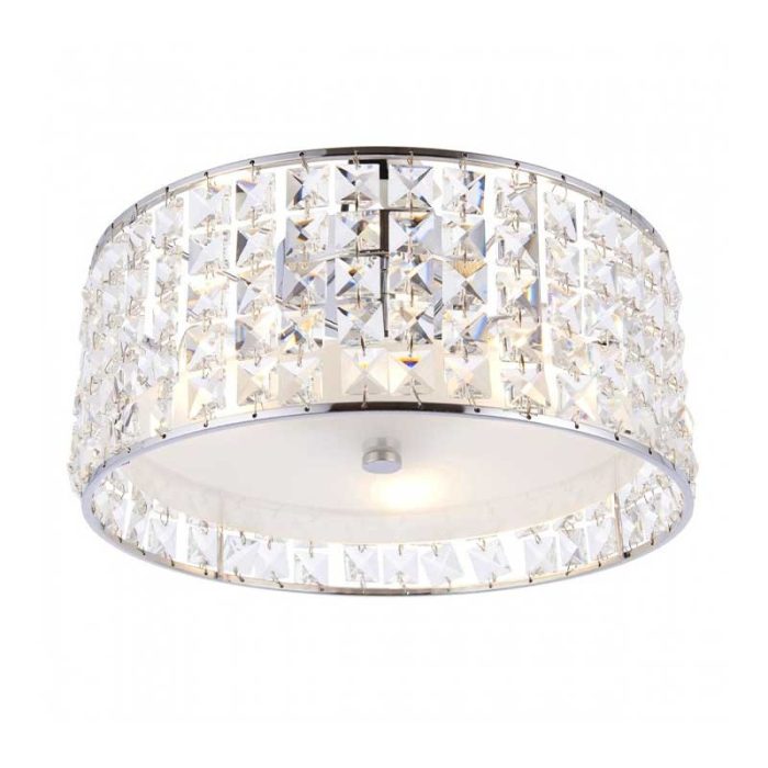 Crystal Chrome Bathroom Ceiling Light