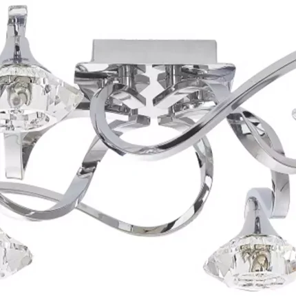 Crystal Flush Ceiling Light in Chrome