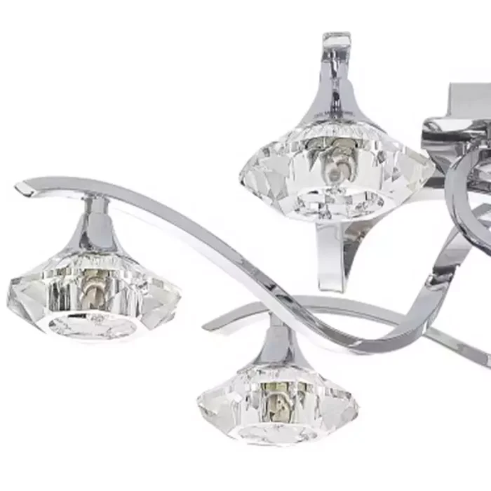 Crystal Flush Ceiling Light in Chrome