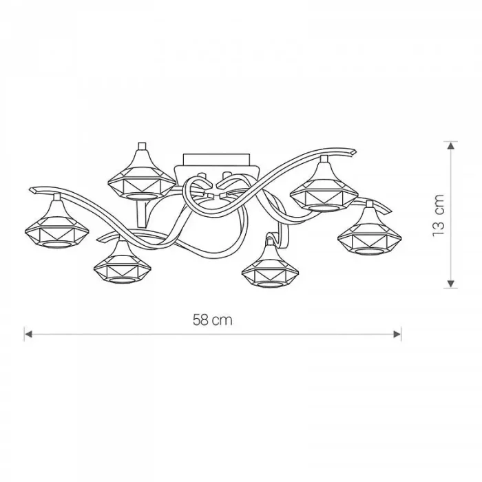 Crystal Flush Ceiling Light in Chrome