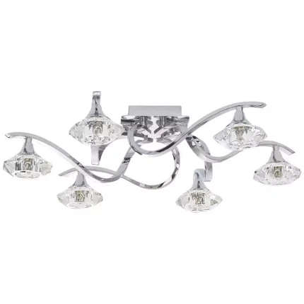 Crystal Flush Ceiling Light in Chrome