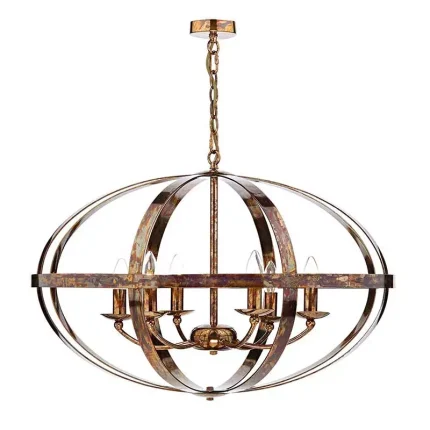 Dappled Copper Orbit Pendant Light