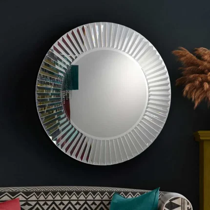 Decorative Pleated Effect Art Deco Mirror