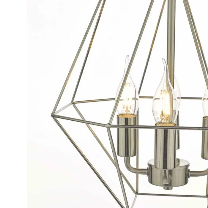 Diamond Shape Satin Chrome Pendant Light