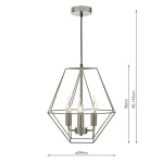 Diamond Shape Satin Chrome Pendant Light