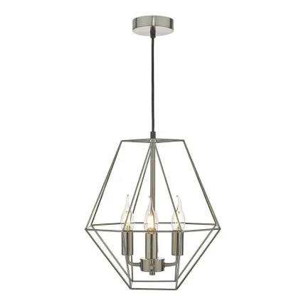 Diamond Shape Satin Chrome Pendant Light