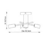 Measurements of Havana 3lt Semi Flush Ceiling Light