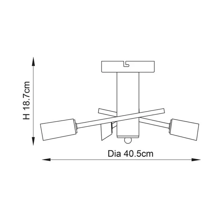 Measurements of Havana 3lt Semi Flush Ceiling Light