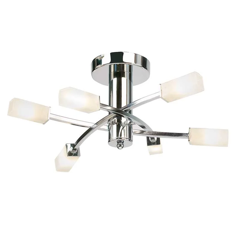 Endon 146-6CH Havana 6lt Semi Flush Ceiling Light