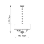 Measurements of Endon 60129 Nixon pendant light