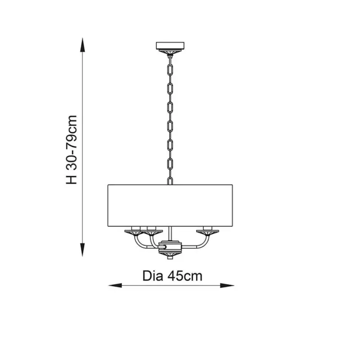 Measurements of Endon 60129 Nixon pendant light