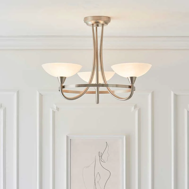 Endon Cagney-3SC Satin Chrome Ceiling Light