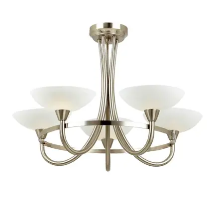 Endon Cagney-5SC Satin Chrome Chandelier Style Ceiling Light