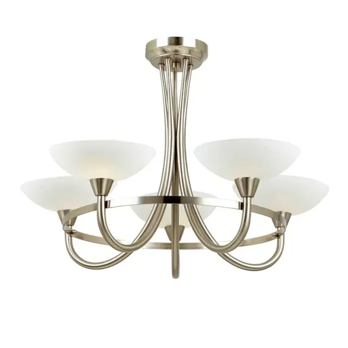 Endon Cagney-5SC Satin Chrome Chandelier Style Ceiling Light