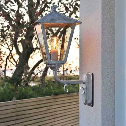 Galvanised Up Outdoor Wall Light Lantern