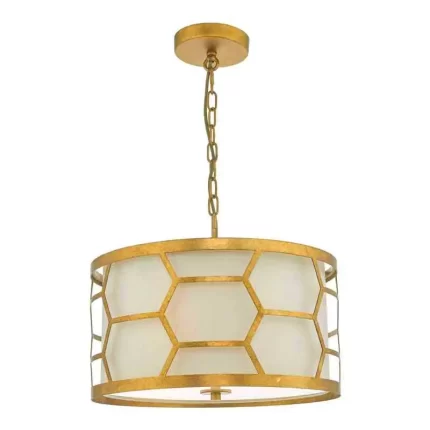 Geometric Gold Leaf Pendant Light