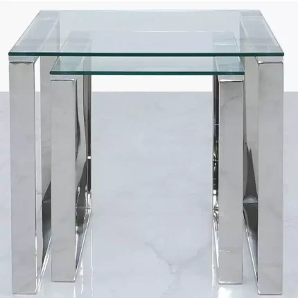 Glass Nest of 2 End Tables